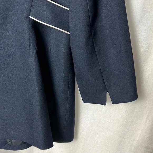 Le Suit blazer size 10,retro vibe,Y2K ,contrast piping,navy,coastal,office siren - Picture 5 of 11